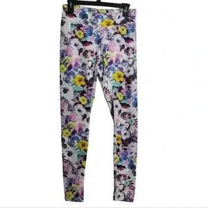 KIRA GRACE Multi Floral Compression Leggings Tights Pants Size Medium